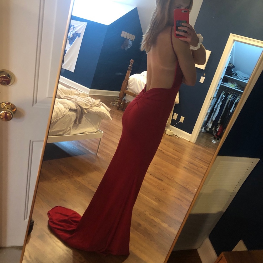 Dark red prom dress